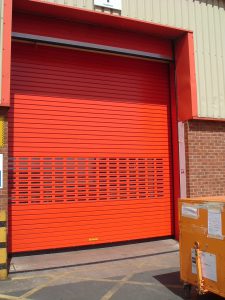 Orange Insulated Roller Shutter Door with Windows
