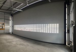 Large White Insulated Roller Shutter Door with Windows